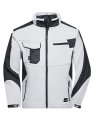 Heren Werk Softshell Jas Daiber JN844 Wit-Carbon